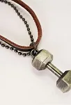Dambıl Dumbell Deri Erkek Kolye Dambıl Dumbell Deri Erkek Kolye