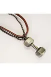 Dambıl Dumbell Deri Erkek Kolye Dambıl Dumbell Deri Erkek Kolye