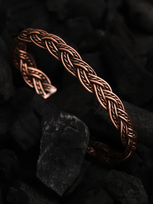 Kadın Bakır Bileklik - Örgü Model Kadın Bakır Kelepçe Bileklik Bilezik Kadın Bakır Bileklik - Örgü Model Kadın Bakır Kelepçe Bileklik Bilezik