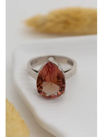 Dikdörtgen Baget Zultanit Kadın Gümüş Yüzük