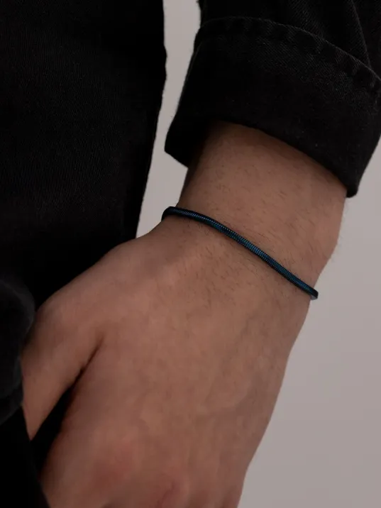 Erkek Çelik Bileklik - Mavi Sarp Model Erkek Bileklik