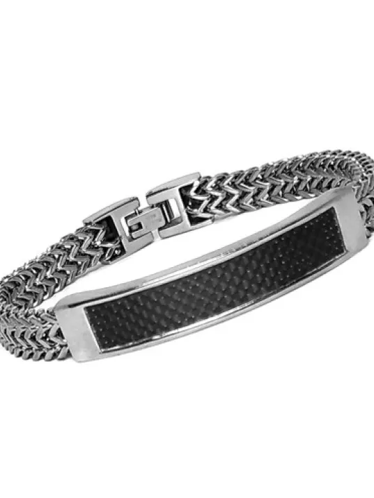 Ottaman Karbon Detaylı Paslanmaz Çelik Erkek Bileklik Ottaman Karbon Detaylı Paslanmaz Çelik Erkek Bileklik