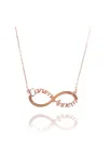Canım Annem Yazılı Rose Renk Sonsuzluk Bayan Gümüş Kolye GKLCANMANNE-ROS