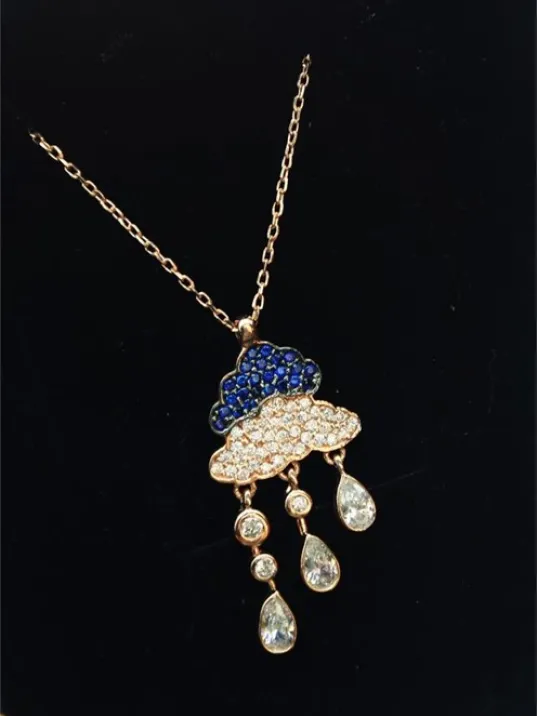 Gümüş Bayan Bulut Yağmur Kolye