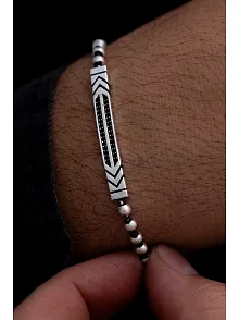 Erkek Gümüş Bileklik - Top Zincirli Omega Model 2 Gümüş Bileklik