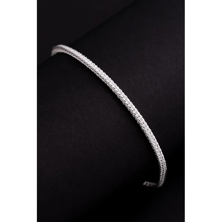 Erkek Gümüş Bileklik - 3mm Gümüş Beyaz Parlak Tilki Kuyruğu Model Erkek Bileklik Erkek Gümüş Bileklik - 3mm Gümüş Beyaz Parlak Tilki Kuyruğu Model Erkek Bileklik