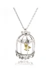 Özel Tasarım Kuş Kafesi Bayan Gümüş Kolye