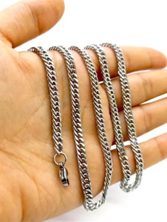 Çelik Gurmet Erkek Kolye Zincir Sık Örüm İnce Kalınlıkta CKLGMSGRMT1