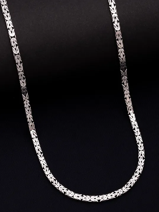 Erkek Gümüş Kolye - 4mm Dikdörtgen Kesim Yassı Kral Gümüş Kolye Erkek Gümüş Kolye - 4mm Dikdörtgen Kesim Yassı Kral Gümüş Kolye