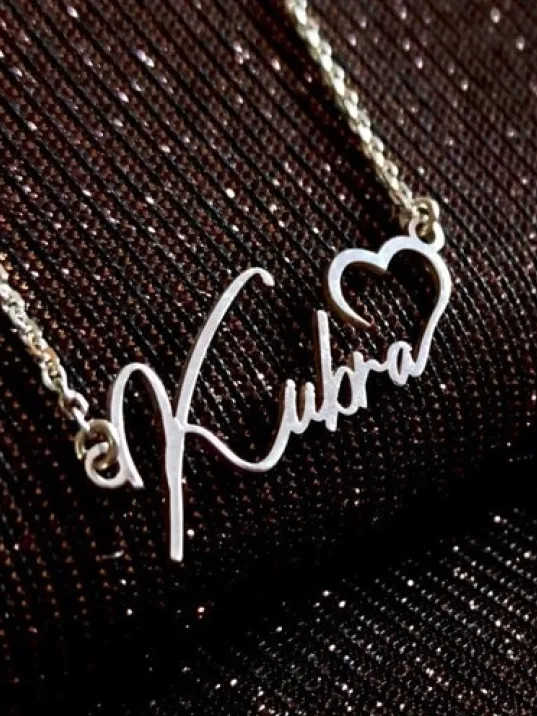 Kalp Gümüş Renk  Gümüş Kolye Zincir Gklgmsısımk