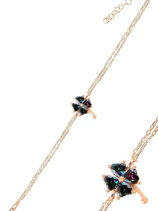 Rose Taşlı Yonca Model Kadın Gümüş Bileklik Gblyncmdlb1-ros Rose Taşlı Yonca Model Kadın Gümüş Bileklik Gblyncmdlb1-ros