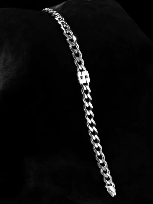 Erkek Gümüş Bileklik - Kesme Harf El İşçiliği Harf Yazılı 925 Ayar Gümüş Erkek Bileklik Erkek Gümüş Bileklik - Kesme Harf El İşçiliği Harf Yazılı 925 Ayar Gümüş Erkek Bileklik