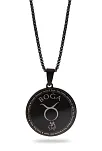 Boğa Burcu Kolyesi Unisex Çelik Kolye Siyah Polo Zincir Cklbogabrc1-syh