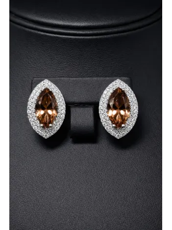 Kadın Gümüş Küpe - 925 Ayar Gümüş Mekik Model Zultanit Taşlı Küpe