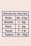 Kadın Gümüş Takı Seti - Dilruba Baget Taşlı Kare Model Kolye, Bileklik, Yüzük, Küpe Tam Set