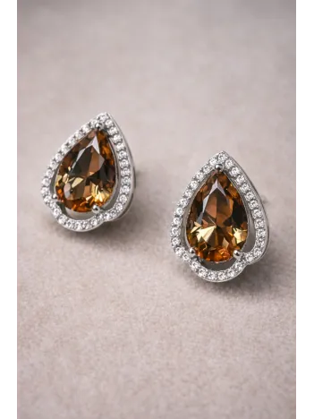 Kadın Gümüş Küpe - Damla Kesim Zultanit Taşlı Gümüş Küpe