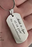 Parlak Paslanmaz Çelik Dogtag İsim Yazılan Asker Künyesi Kolye 5mm