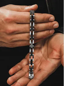 Erkek Çelik Bileklik - Siyah Vida Model Çelik Bileklik