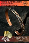 Copper Wave Bakır Kelepçe Bilezik Erkek Kadın Doğal Taşı ve Metal Kutulu