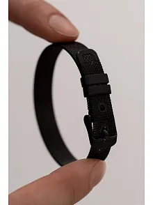 Siyah Örme Çelik Erkek Bileklik