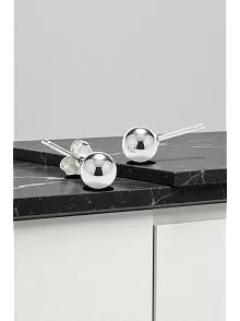 Kadın Gümüş Küpe - 8 mm 925 Ayar Gümüş Top Küpe