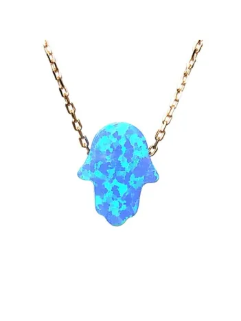 Fatma Ana Eli Bayan Rose Gümüş Kolye Opal Taşlı