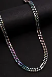 Erkek Kolye - Gurmet Model Erkek Çelik Kolye - Alacalı Renk - 6 Mm Kalınlık - Paslanmaz Çelik