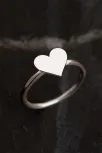 Kadın Gümüş Yüzük - El İşçiliği Kalp Motifli İnce Kadın Yüzük