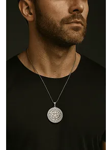Erkek Kadın Aşk Tılsımı Ve Maton Tetragram İşlemeli Yassı Snake Zincir Çelik Kolye