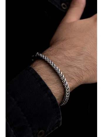 erkek Çelik Bileklik - Kare Kesim Model Erkek Paslanmaz Çelik Bileklik