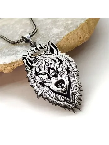 Bozkurt Göktürkçe Türk Yazılı Erkek Gümüş Kolye Zincir