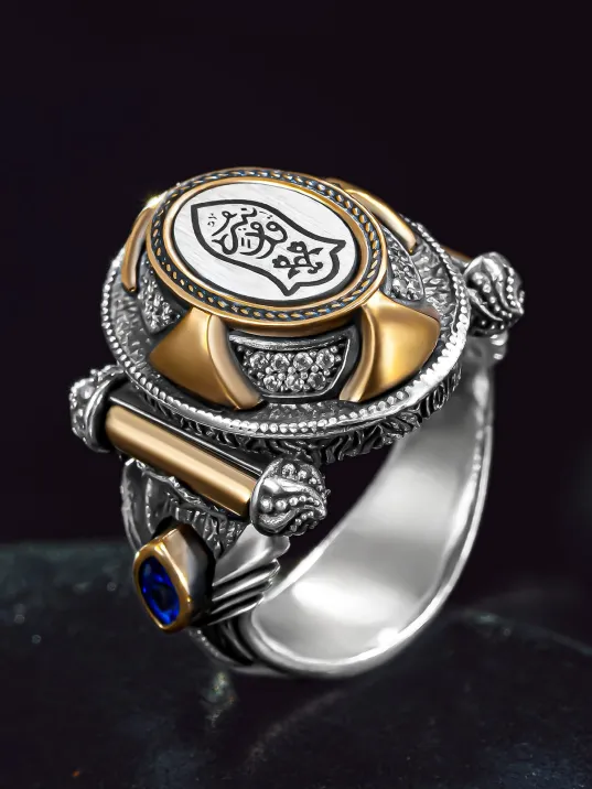 Erkek Gümüş Yüzük - Nalı Şerif İşlemeli Saltanat Model Erkek Yüzük