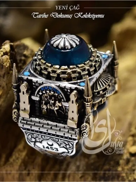 İslam Usta Tasarımı Yeni Çağ Gümüş Erkek Yüzük