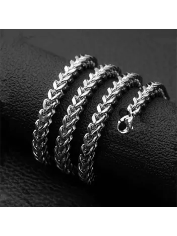 Erkek Çelik Kolye Kare Model 5mm Kalın Model Paslanmaz Çelik Kolye