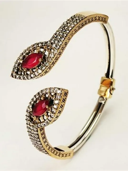 Yakut Taşlı Bayan Gümüş Bilezik Bileklik Yakut Taşlı Bayan Gümüş Bilezik Bileklik