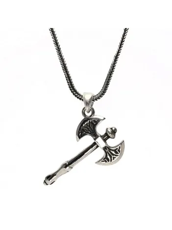 Balta Figürlü Erkek Gümüş Kolye Zincir