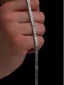 Erkek Gümüş Bileklik - 4.5mm Dikdörtgen Kesim Yassı Kral Gümüş Bileklik