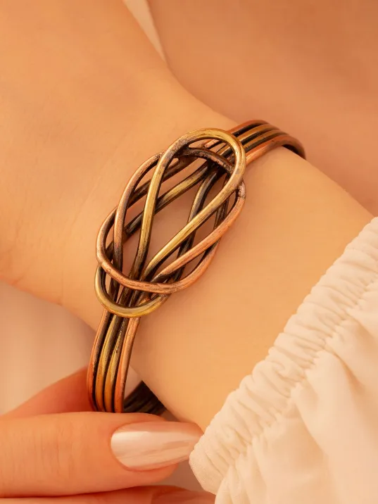 Kadın Bakır Bileklik - Hatice Model Kadın Bakır Kelepçe Bileklik Bilezik