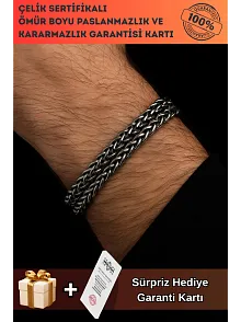 Erkek Çelik Kral Bileklik - Çift Sıra Kalın Zincir Model Kararmaz Paslanmaz