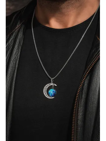 Lunara Steel Ay Figürlü Kozmik Taşlı Erkek Kolye Polo Zincir Kararmaz Çelik Lunara Steel Ay Figürlü Kozmik Taşlı Erkek Kolye Polo Zincir Kararmaz Çelik