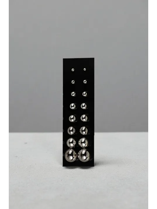 Kadın Gümüş Küpe - 3 mm 925 Ayar Gümüş Top Küpe