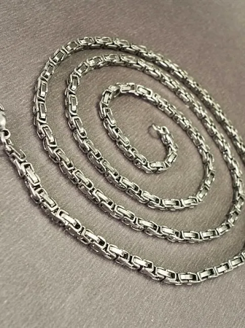 2,5mm En İnce Kral Çelik Erkek Kolye Zincir