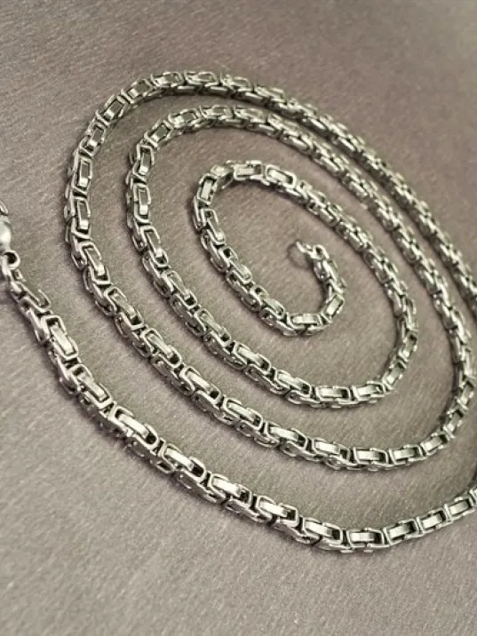 2,5mm En İnce Kral Çelik Erkek Kolye Zincir