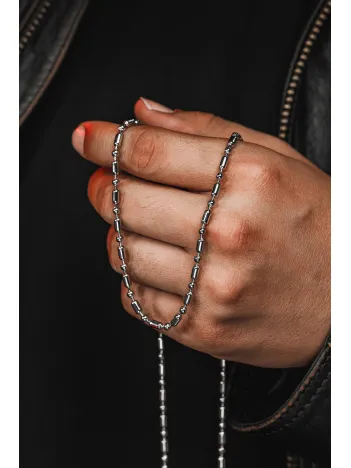 İnce Model Bambu Paslanmaz Çelik Erkek Bayan Kolye Zincir