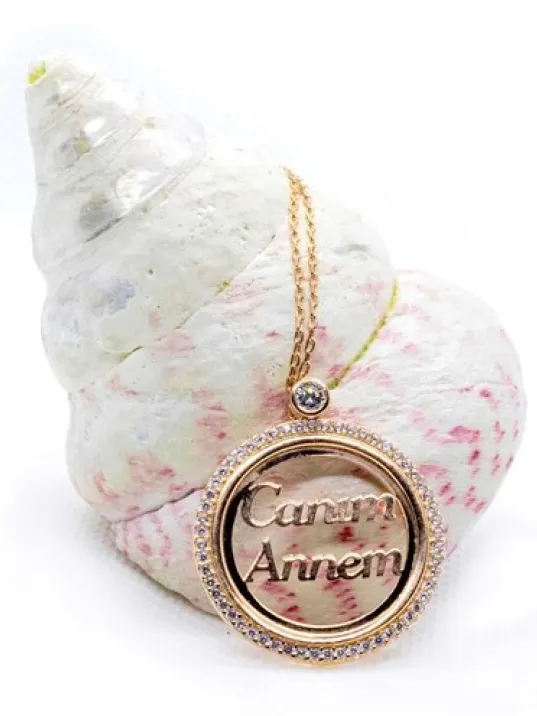 Canım Annem Yazılı Rose Renk Bayan Gümüş Kolye Canım Annem Yazılı Rose Renk Bayan Gümüş Kolye