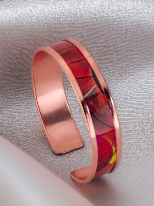 Kadın Bakır Bileklik - Sunny Model Özel Baskı Metal Kutu Ve Kuvars Taşı