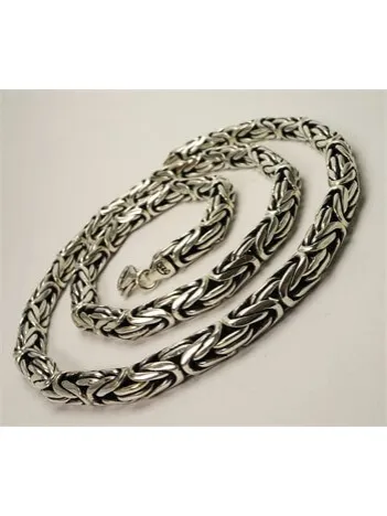 Gümüş Kral Erkek Kolye Zincir 6mm Kalın Model