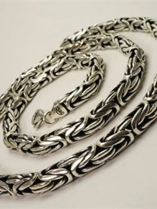 Gümüş Kral Erkek Kolye Zincir 6mm Kalın Model