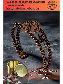 Kadın Bakır Bileklik - Lotus Yaşam Çiçeği  Kadın Bileklik Bilezik