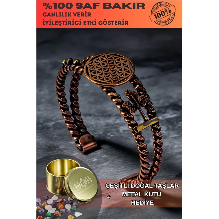 Kadın Bakır Bileklik - Lotus Yaşam Çiçeği Kadın Bileklik Bilezik Kadın Bakır Bileklik - Lotus Yaşam Çiçeği Kadın Bileklik Bilezik